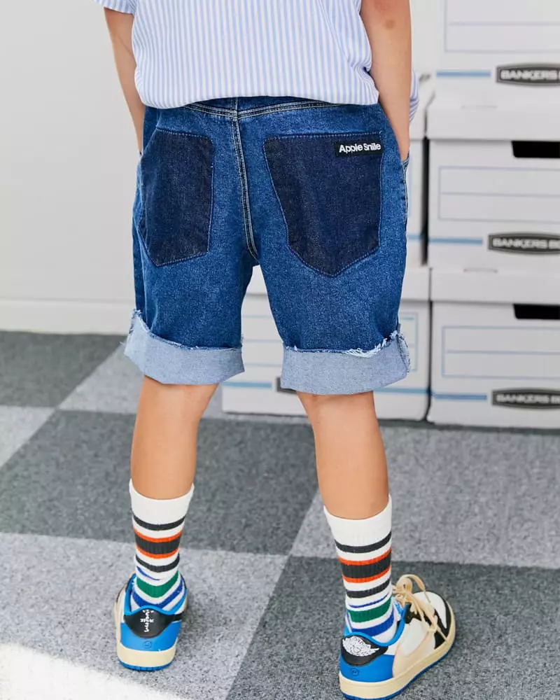 Apple Smile - Korean Children Fashion - #minifashionista - Pocket Jeans - 4