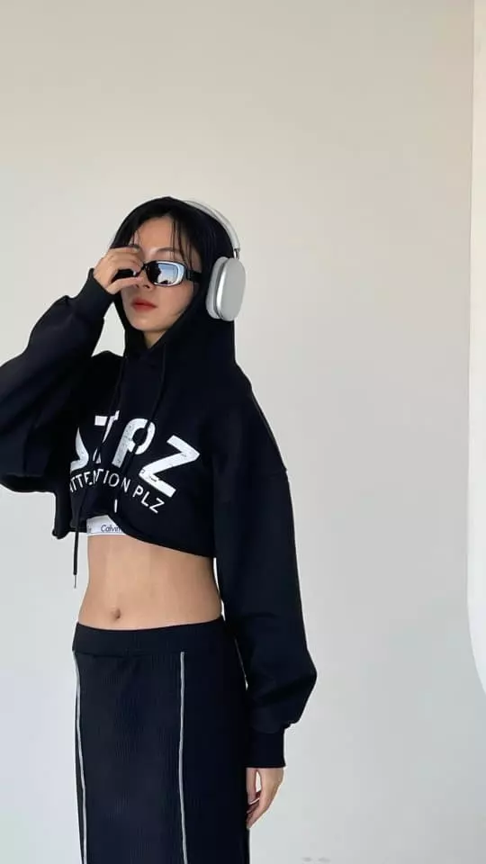 Atpz - Korean Women Fashion - #momslook - Crop Hoody - 6