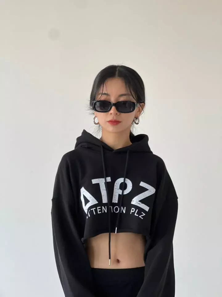Atpz - Korean Women Fashion - #momslook - Crop Hoody - 8