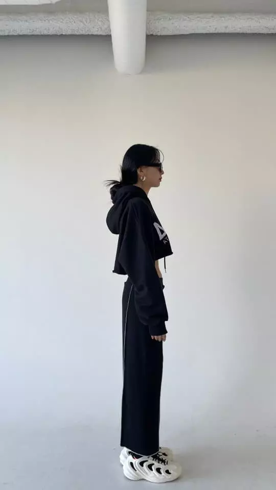 Atpz - Korean Women Fashion - #momslook - Crop Hoody - 9