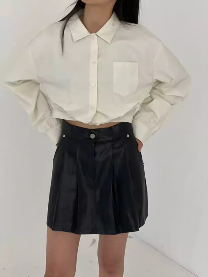 Atpz - Korean Women Fashion - #momslook - 2 Way Crop Shirt