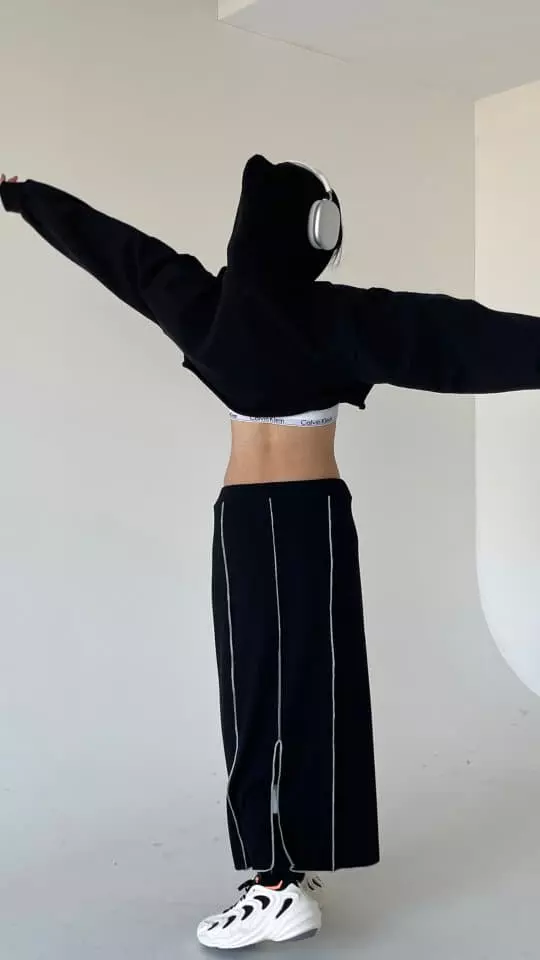 Atpz - Korean Women Fashion - #womensfashion - Crop Hoody - 5