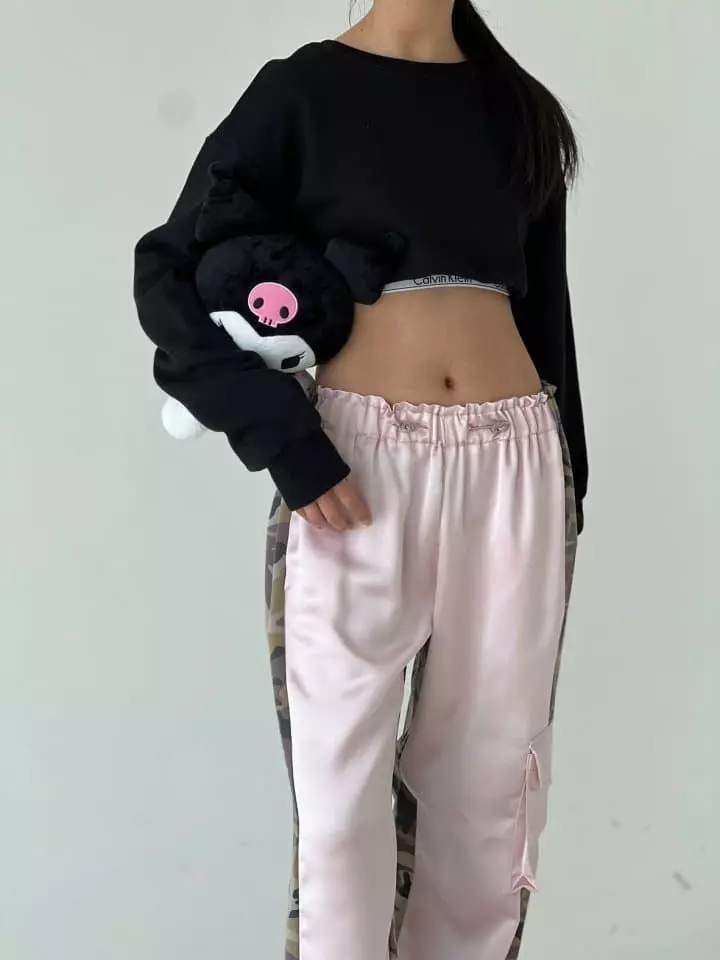 Atpz - Korean Women Fashion - #womensfashion - Satin Cargo Pants - 2