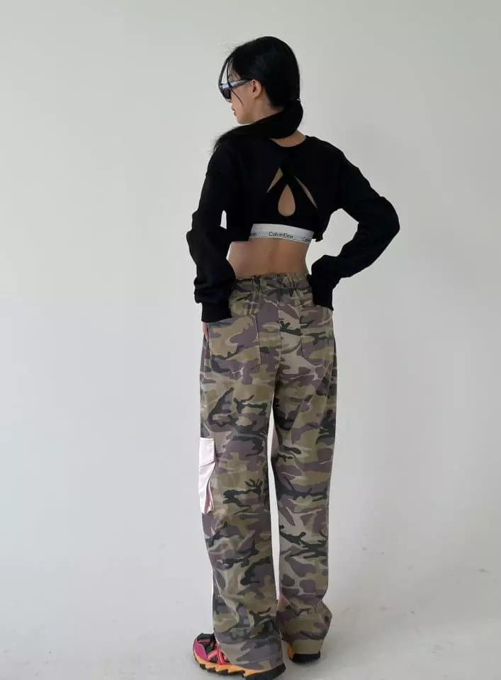 Atpz - Korean Women Fashion - #womensfashion - 2 Way Crop Sweatshirt