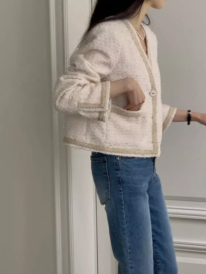Atthismoment - Korean Women Fashion - #momslook - Coin Twid Jacket - 2