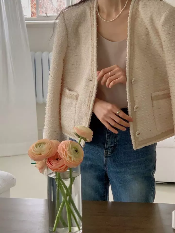 Atthismoment - Korean Women Fashion - #womensfashion - Coin Twid Jacket - 3