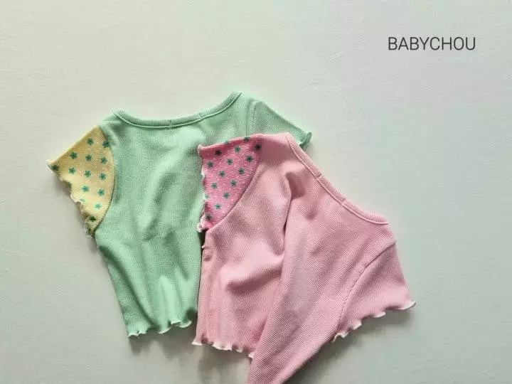 Babychou - Korean Children Fashion - #littlefashionista - Block Crop Tee - 2