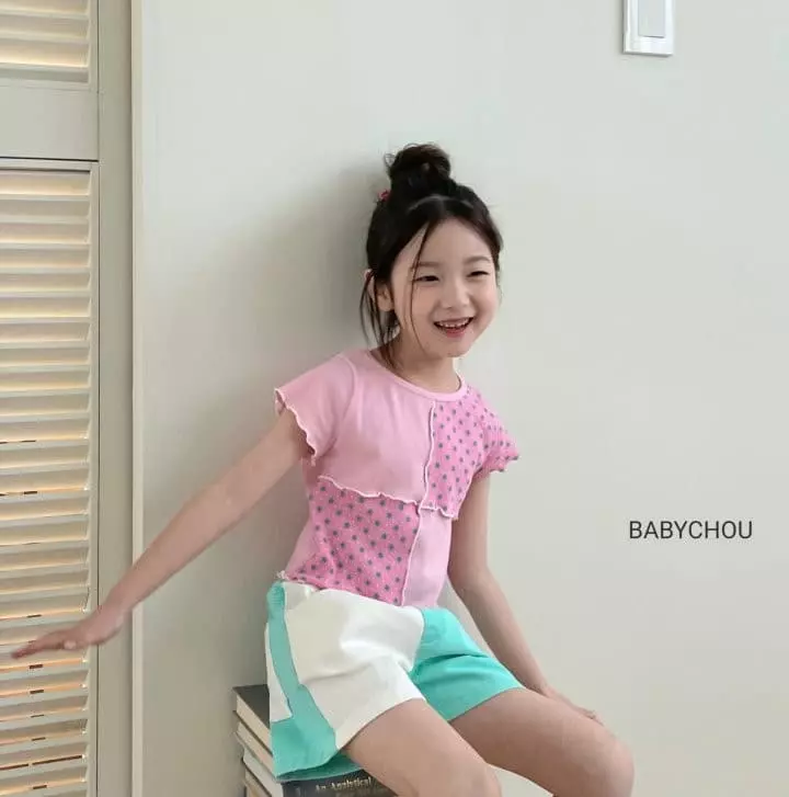 Babychou - Korean Children Fashion - #toddlerclothing - Block Crop Tee - 7