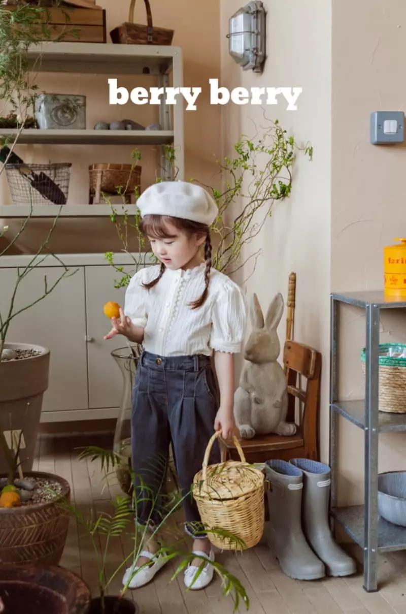 Berry Berry - Korean Children Fashion - #kidsshorts - Circle Denim Span Pants - 6