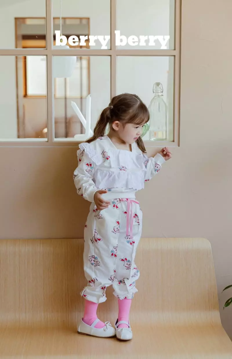 Berry Berry - Korean Children Fashion - #kidsstore - Rabbit Top Bottom Set - 7