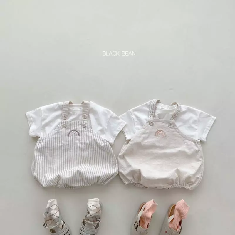 Black Bean - Korean Baby Fashion - #babyfashion - Bebe Morning Dungarees Set - 11