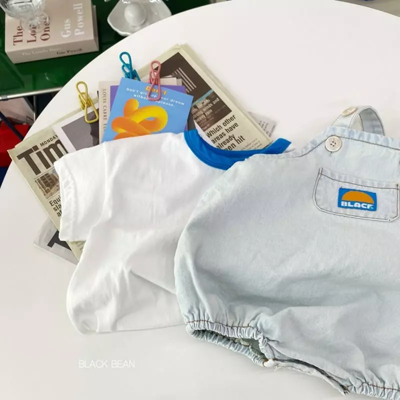 Black Bean - Korean Baby Fashion - #onlinebabyboutique - Bebe Mark Dungarees Set - 10