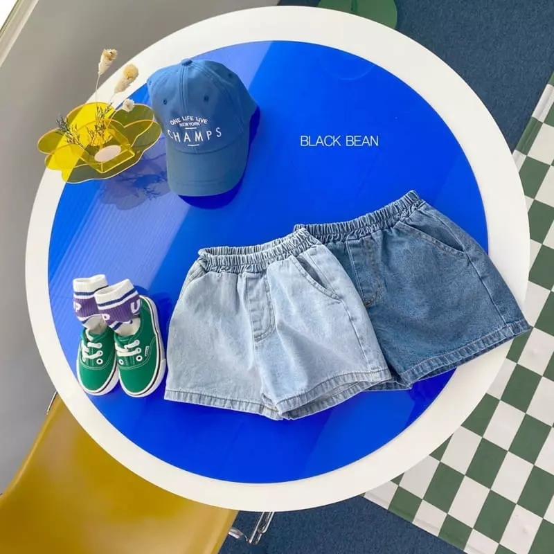 Black Bean - Korean Children Fashion - #childrensboutique - 617 Vintage Denim Shorts - 12
