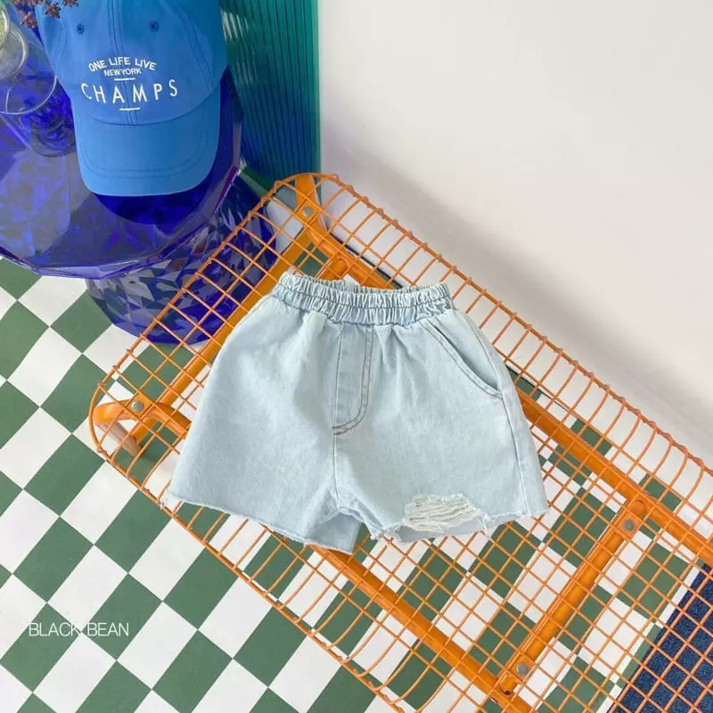 Black Bean - Korean Children Fashion - #stylishchildhood - 616 Vintagre Denim Shorts - 9