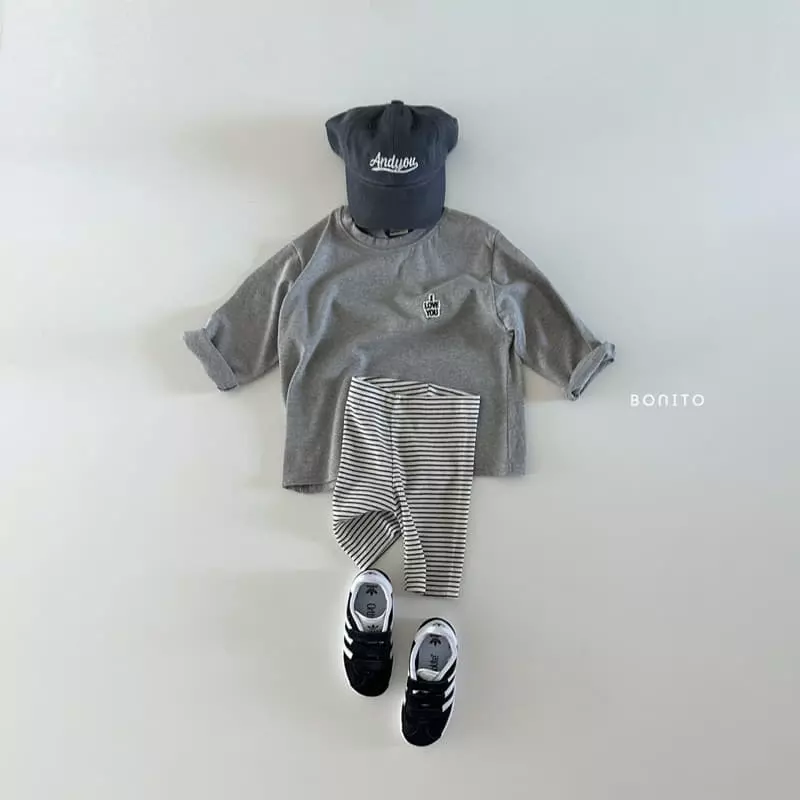 Bonito - Korean Baby Fashion - #smilingbaby - I Love Top Bottom Set - 4