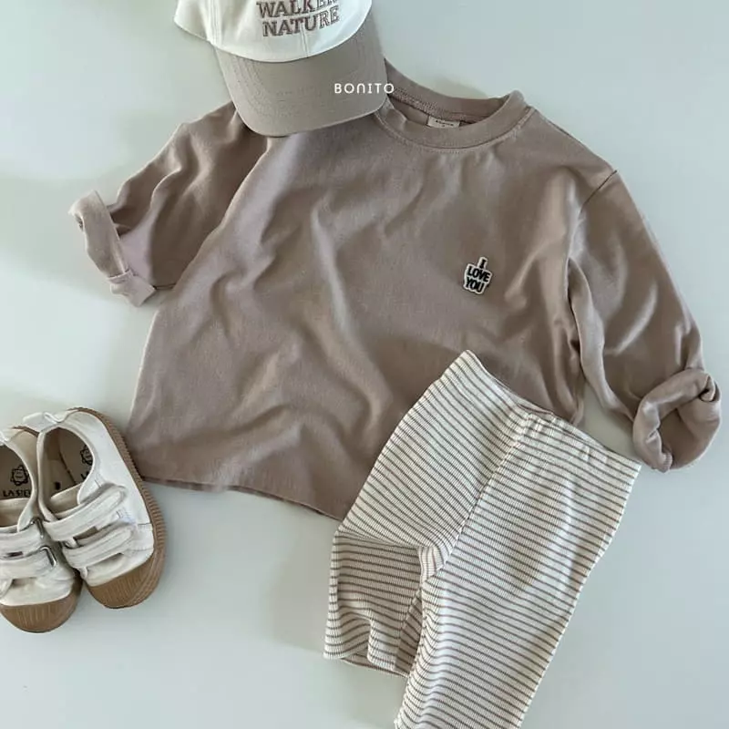 Bonito - Korean Baby Fashion - #babyclothing - I Love Top Bottom Set - 6