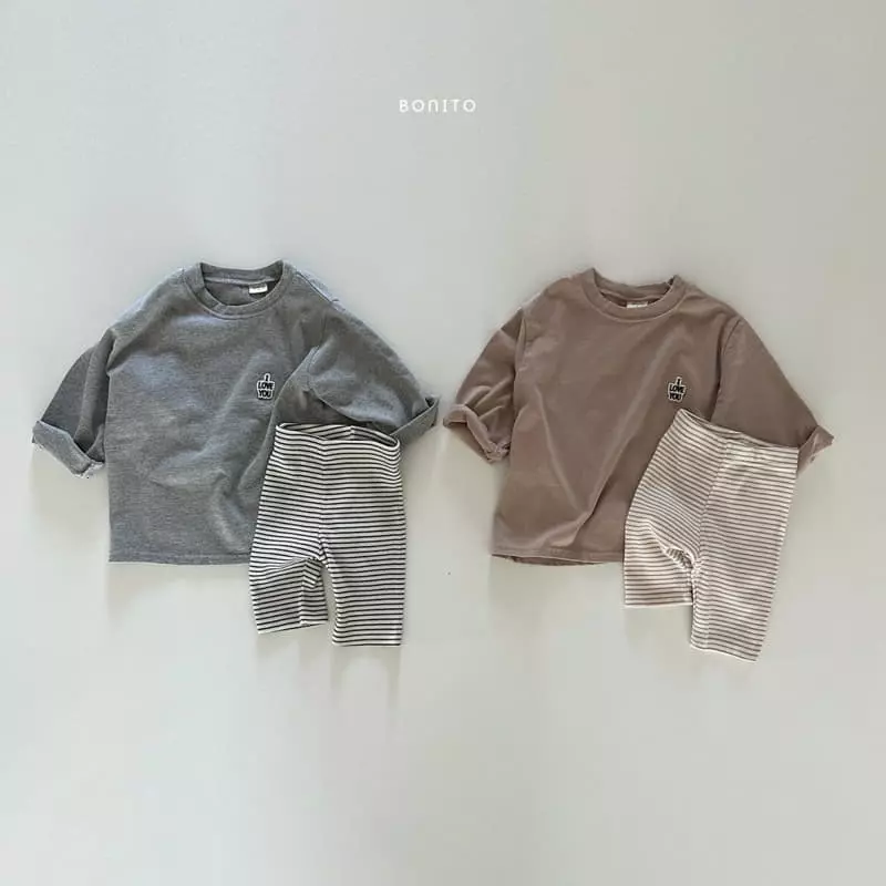 Bonito - Korean Baby Fashion - #babyfashion - I Love Top Bottom Set - 7