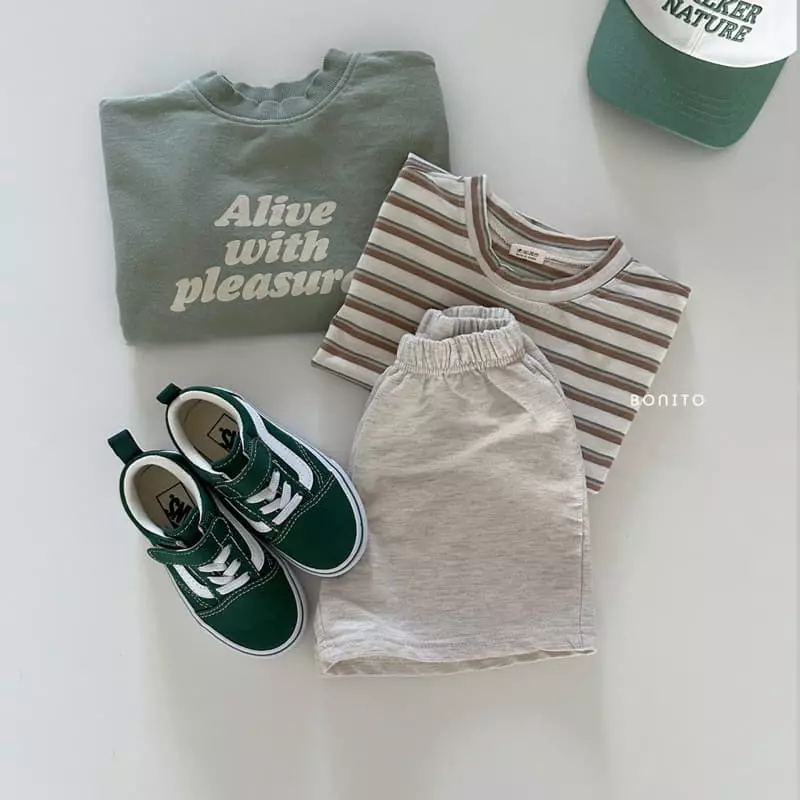 Bonito - Korean Baby Fashion - #babylifestyle - Alive Sweatshirt Short Sleeves Tee Bottom Set - 9
