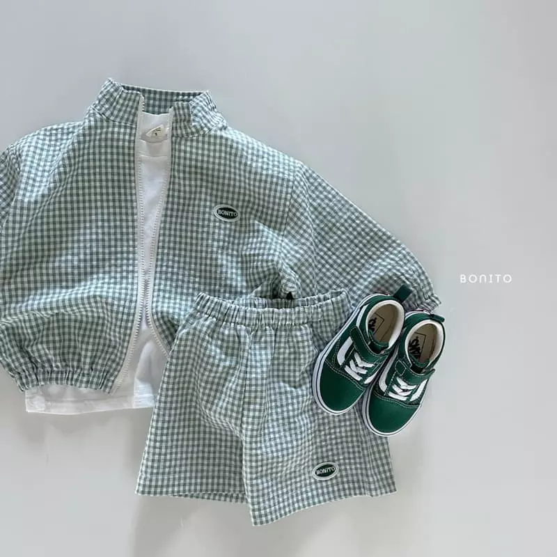 Bonito - Korean Baby Fashion - #babyoninstagram - Wapen Check Zip-up Top Bottom Set - 9