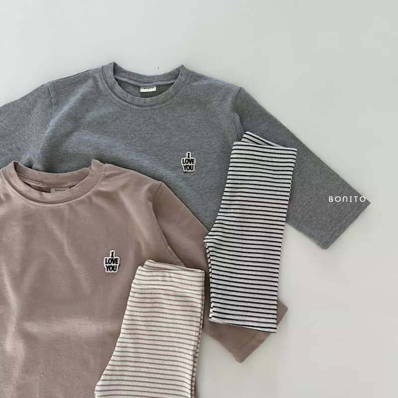 Bonito - Korean Baby Fashion - #onlinebabyboutique - I Love Top Bottom Set