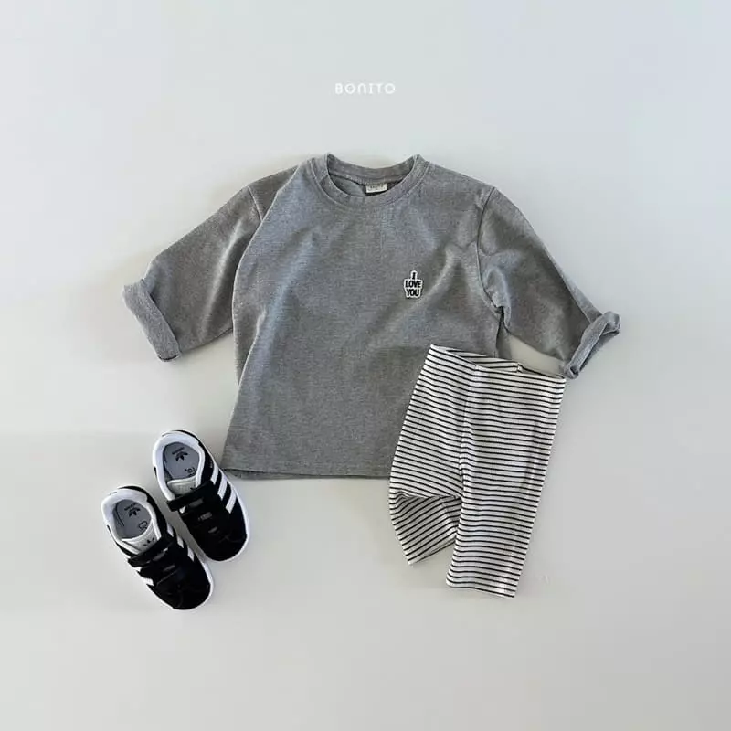 Bonito - Korean Baby Fashion - #onlinebabyshop - I Love Top Bottom Set - 2
