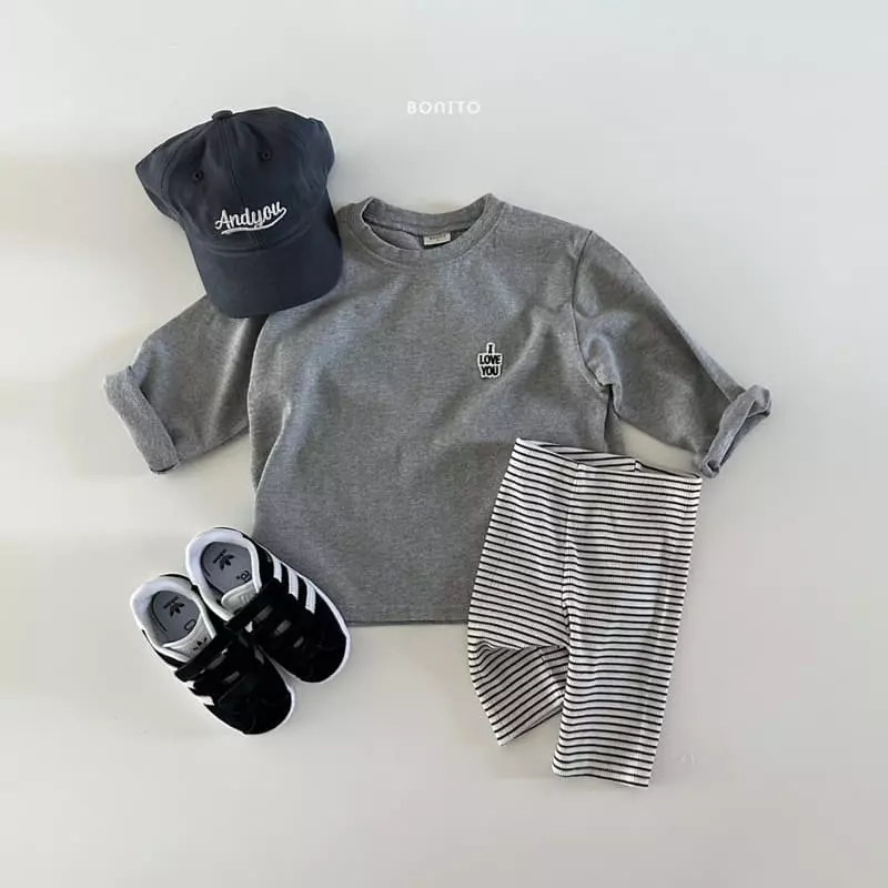 Bonito - Korean Baby Fashion - #smilingbaby - I Love Top Bottom Set - 3