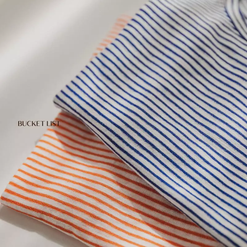 Bucket List - Korean Children Fashion - #kidsshorts - Ade Stripes Tee - 7