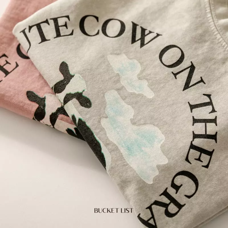 Bucket List - Korean Children Fashion - #magicofchildhood - Cow Pigment Short Sleeves Tee - 9