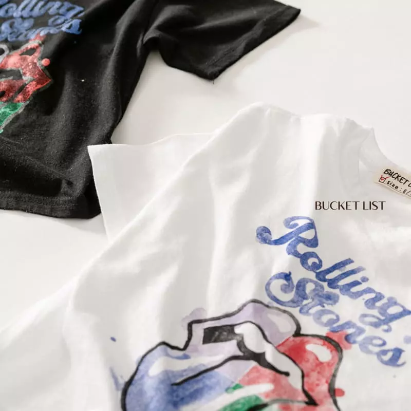 Bucket List - Korean Children Fashion - #magicofchildhood - Rolling Short Sleeves Tee - 8