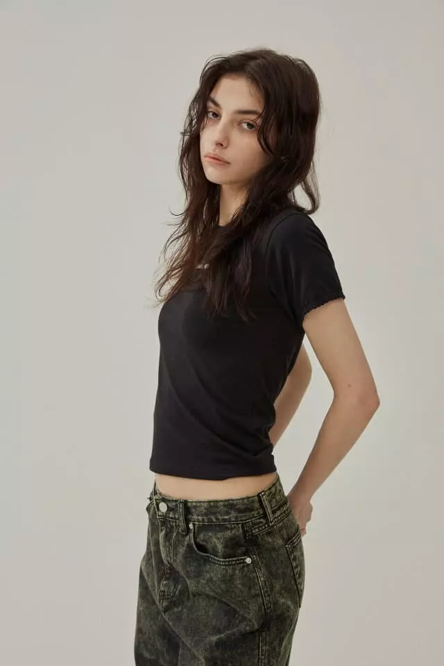 Charlotte - Korean Women Fashion - #momslook - Lace Short Sleeves Tee - 5
