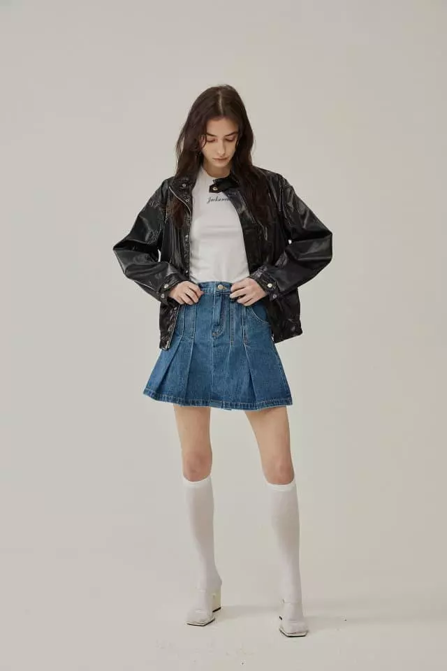 Charlotte - Korean Women Fashion - #womensfashion - 947 Denim Pleats Skirt - 5