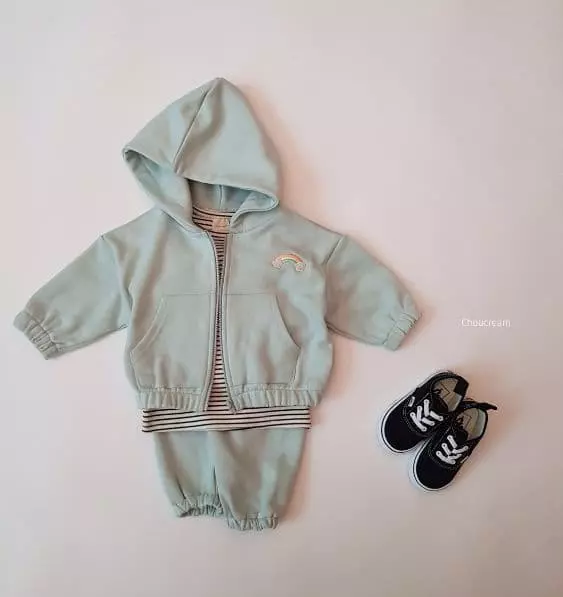 Choucream - Korean Baby Fashion - #babyboutique - Rainbow Zip-up Top Bottom Set - 10