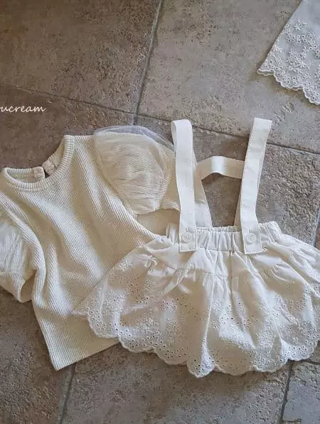 Choucream - Korean Baby Fashion - #babyboutique - Bebe Lace Dungarees Frill Bloomer - 4