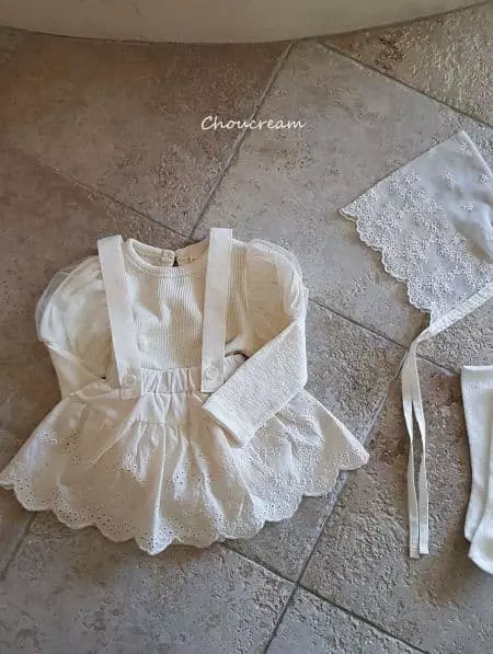 Choucream - Korean Baby Fashion - #babyfashion - Bebe Lace Dungarees Frill Bloomer - 6