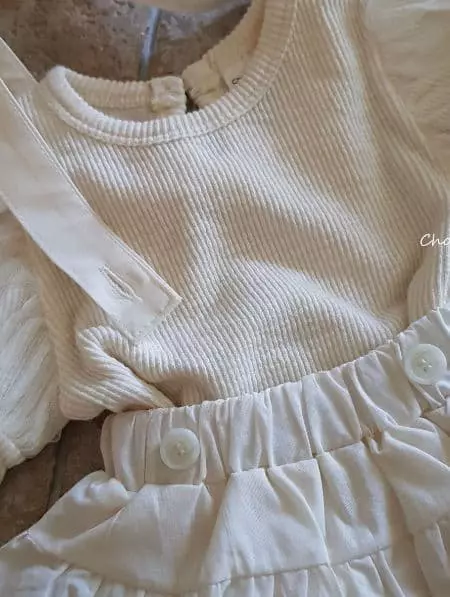 Choucream - Korean Baby Fashion - #babylifestyle - Bebe Lace Dungarees Frill Bloomer - 9