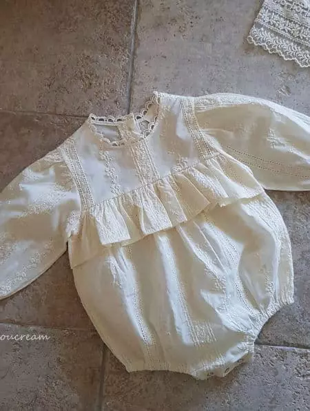 Choucream - Korean Baby Fashion - #babyoninstagram - Embroidery Lace Bodysuit - 12