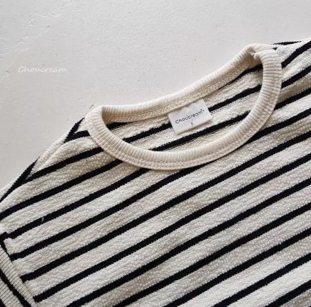 Choucream - Korean Baby Fashion - #babyoutfit - Bebe Stripes Piping Tee - 8