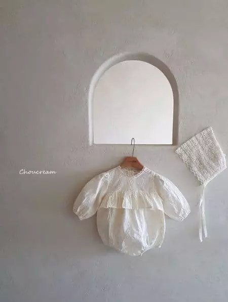 Choucream - Korean Baby Fashion - #babywear - Embroidery Lace Bodysuit