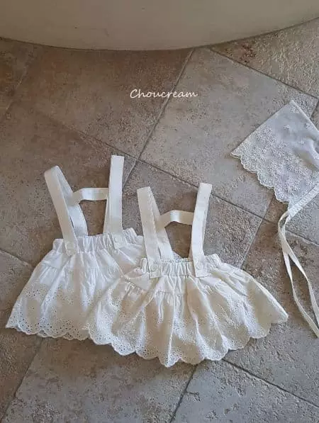 Choucream - Korean Baby Fashion - #onlinebabyshop - Bebe Lace Dungarees Frill Bloomer