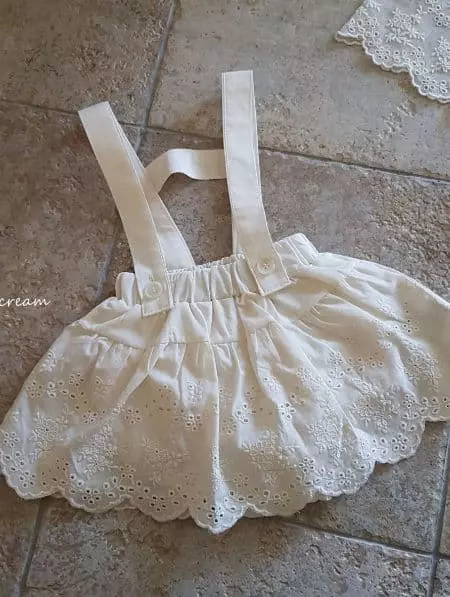 Choucream - Korean Baby Fashion - #smilingbaby - Bebe Lace Dungarees Frill Bloomer - 2