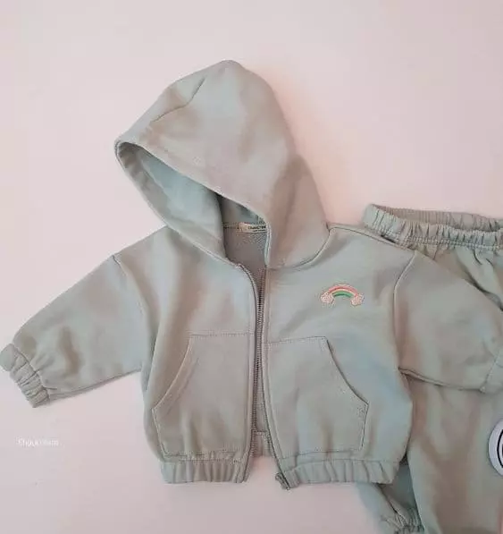 Choucream - Korean Baby Fashion - #smilingbaby - Rainbow Zip-up Top Bottom Set - 9