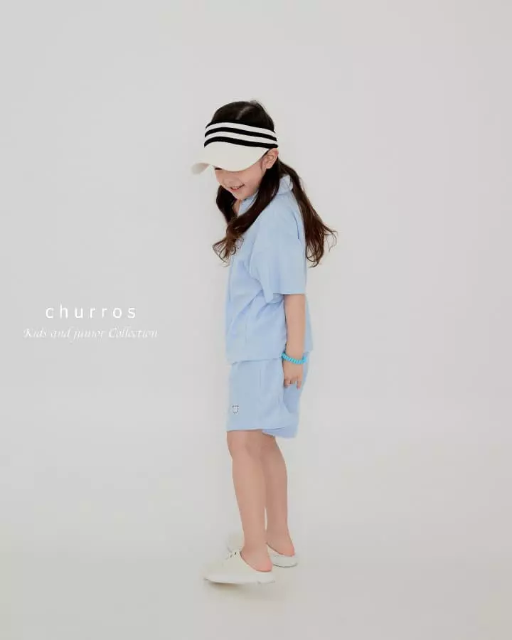 Churros - Korean Children Fashion - #childofig - Collar Terry Top Bottom Set - 7