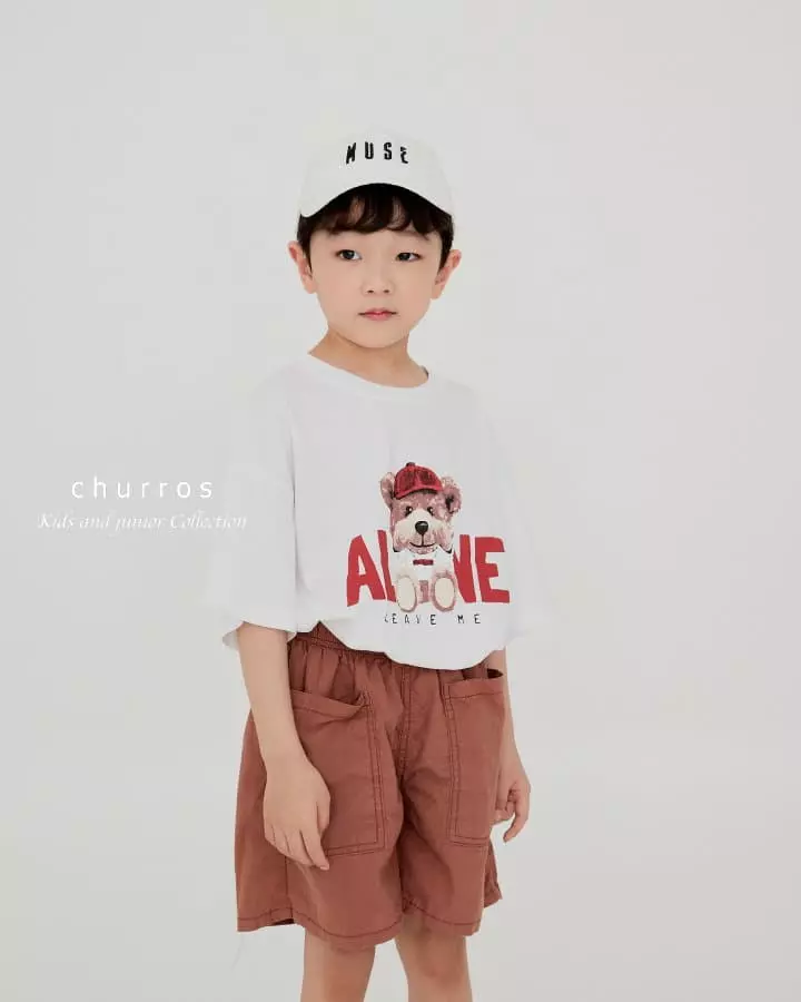 Churros - Korean Children Fashion - #discoveringself - Leafave Bear Tee - 2