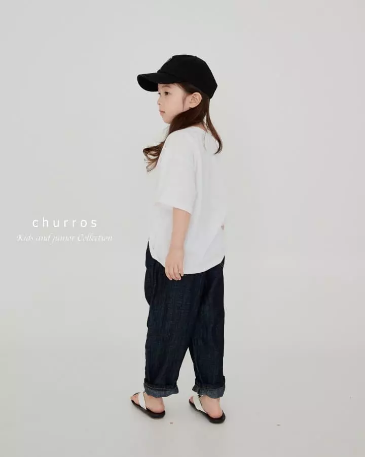 Churros - Korean Children Fashion - #kidsstore - Linen Denim Unbal Pants - 11