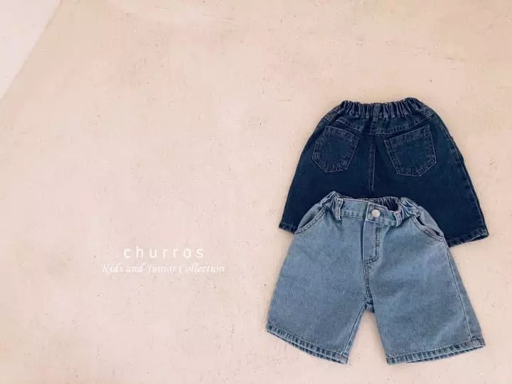 Churros - Korean Children Fashion - #littlefashionista - Denim Banding Shorts - 9