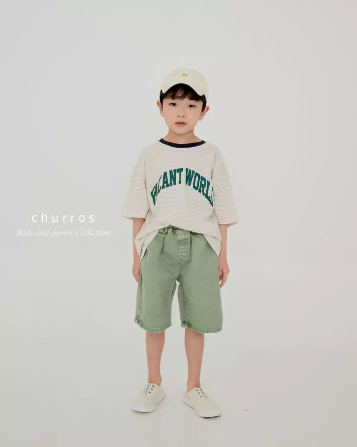 Churros - Korean Children Fashion - #magicofchildhood - World Stripes Tee - 12