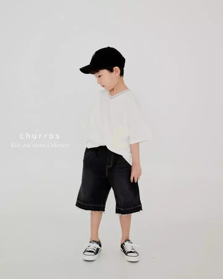 Churros - Korean Children Fashion - #magicofchildhood - V Neck Patch Tee - 9