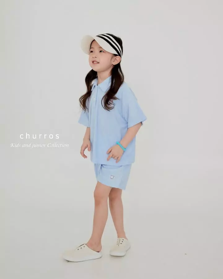 Churros - Korean Children Fashion - #littlefashionista - Collar Terry Top Bottom Set - 4