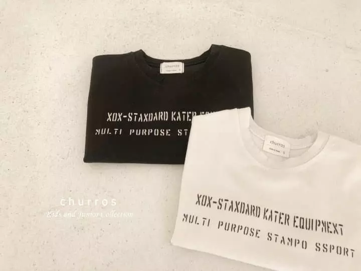 Churros - Korean Children Fashion - #stylishchildhood - Stemp Lettering Tee - 8