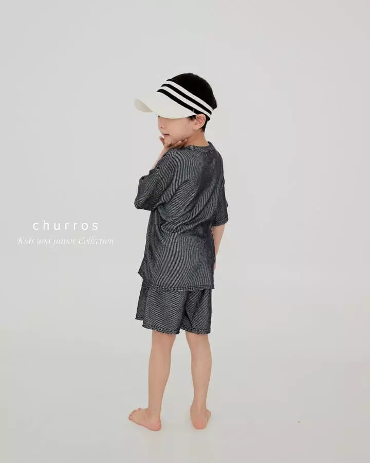 Churros - Korean Children Fashion - #toddlerclothing - Easy Look Rib Top Bottom Set - 11